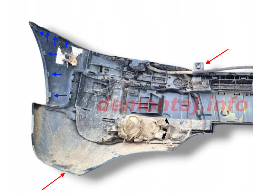 Места крепления переднего бампера Volvo XC90 I 2002-2014 